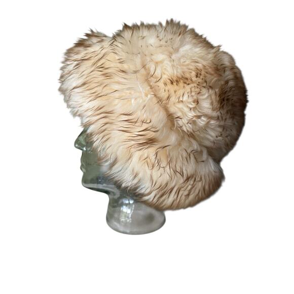 VTG Dyed Tuscan Lamb Fur Winter Hat Made Fur Origin In Italy Snowman Skiing - Picture 4 of 9